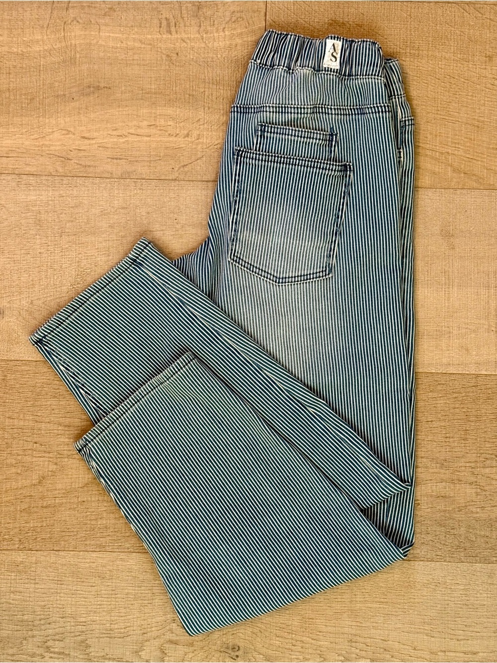 Altar’d State Sadie Striped Barrel Pants Dark Blue Size 24 NWT